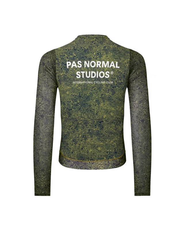 PAS NORMAL STUDIOS  Essential Light Long Sleeve Jersey Grain Dark Lime Hombre