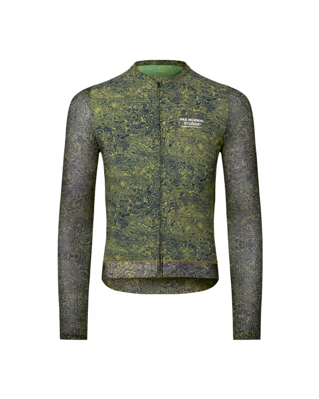 PAS NORMAL STUDIOS  Essential Light Long Sleeve Jersey Grain Dark Lime Hombre