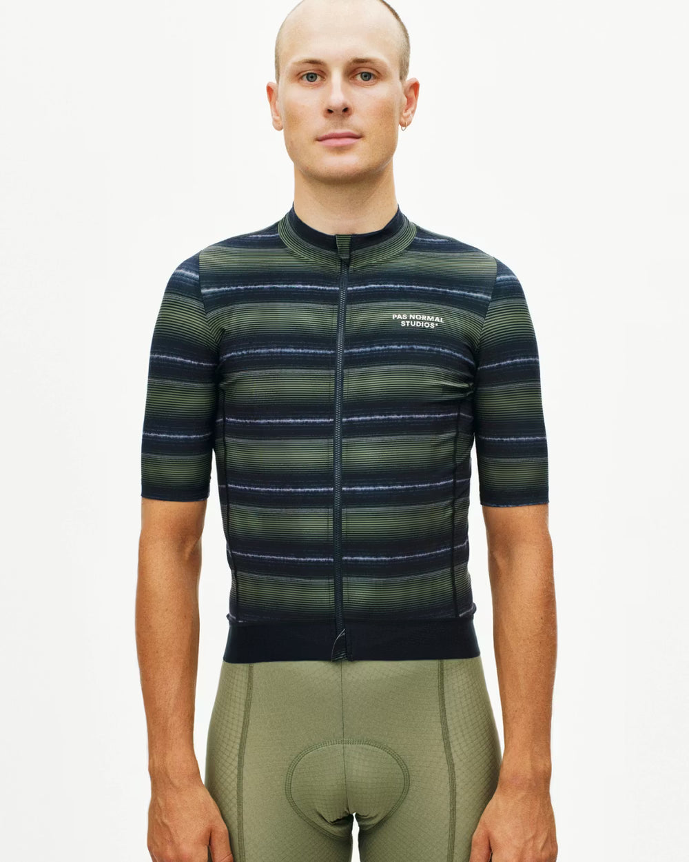 PAS NORMAL STUDIOS Essential Light Olive Stripe Maillot hombre