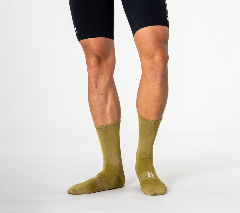 Mono Summer Cycling Socks Olive Gold